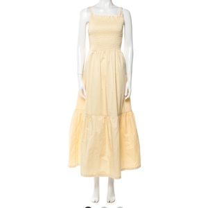 RODEBJER pale yellow tiered dress